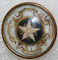 Button, glass, pearl, metal, French