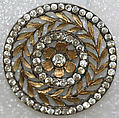 Button, metal, paste, French