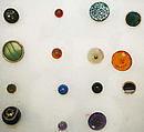 Button, semi-precious stones, British