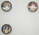 Button, metal, ivory, Italian