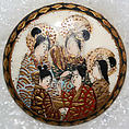 Button, porcelain, Japanese