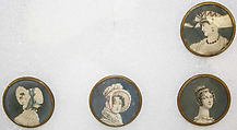 Button, metal, glass, French