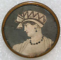 Button, metal, glass, French