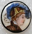 Button, porcelain, British
