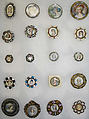 Button, ivory, rhinestones, metal, French