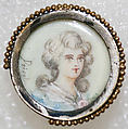 Button, ivory, rhinestones, metal, French