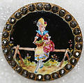 Button, enamel, French