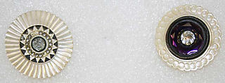 Button, mother-of-pearl, paste, metal, French