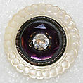 Button, mother-of-pearl, paste, metal, French
