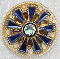 Button, mother-of-pearl, paste, metal, French