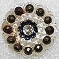 Button, mother-of-pearl, paste, metal, French