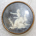 Button, ivory, glass, French