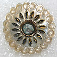 Button, mother-of-pearl, paste, metal, French