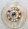 Button, mother-of-pearl, paste, metal, French