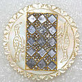 Button, mother-of-pearl, paste, metal, French
