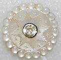 Button, mother-of-pearl, paste, metal, French
