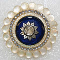 Button, mother-of-pearl, paste, metal, French