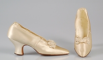 Wedding pumps, J. & J. Slater American, Silk, glass beads, American