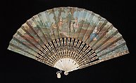 Fan, Ivory, paper, glass, French