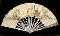 Fan, Mother-of-pearl, metallic, paper, French