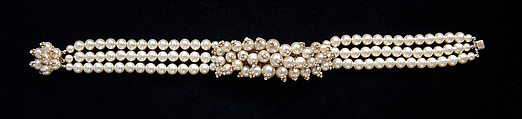 Choker, Jacques Fath French, plastic, metal, rhinestones, American