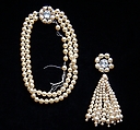 Jewelry set, Jacques Fath French, plastic, metal, rhinestones, American