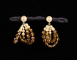 Earrings, Jacques Fath  French, plastic, metal, American