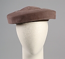 Pillbox hat, Sally Victor American, Wool, American
