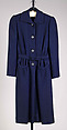 Coat, Mainbocher  French and American, wool, plastic (cellulose nitrate), American