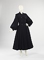 Coat, Mainbocher (French and American, founded 1930), wool, plastic (cellulose nitrate), American