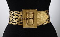 Evening belt, silk, leather, American