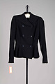 Jacket, Mainbocher  French and American, wool, plastic (cellulose nitrate), American