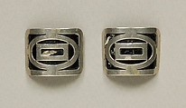 Shoe buckles, Metal, leather, probably French