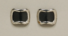 Shoe buckles, Metal, leather, probably French