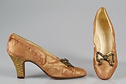 Evening pumps, André Perugia (French, 1893–1977), Silk, metal, French