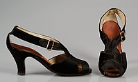 Evening sandals, André Perugia  French, Silk, French