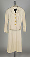 Suit, Mainbocher (French and American, founded 1930), Silk, cotton, American