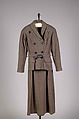 Suit, Mainbocher  French and American, wool, plastic (ammonium nitrate, cellulose nitrate), American