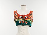 Vest, Elsa Schiaparelli (Italian, 1890–1973), linen, silk, wool, plastic, French