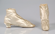 Evening boots, Silk, beads, French
