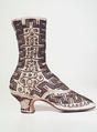 Evening boots, silk, metal, probably French