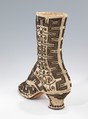 Evening boots, silk, metal, probably French