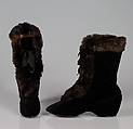 Carriage boots, Alfred J. Cammeyer  American, Silk, fur, American