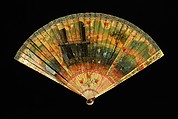 Brisé fan, ivory, oil paint, paper, probably French