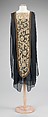 Evening overdress, Callot Soeurs  French, silk, linen, metal, probably French