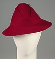 Hat, Schiaparelli (French, founded 1927), Wool, silk, French