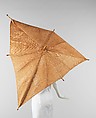 Parasol, Schiaparelli (French, founded 1927), bast fiber, wood, metal, French