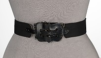 Evening belt, Schiaparelli (French, founded 1927), leather, metal, French