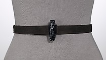 Belt, Elsa Schiaparelli  Italian, leather, plastic (Bakelite), French
