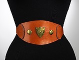 Belt, leather, metal, American